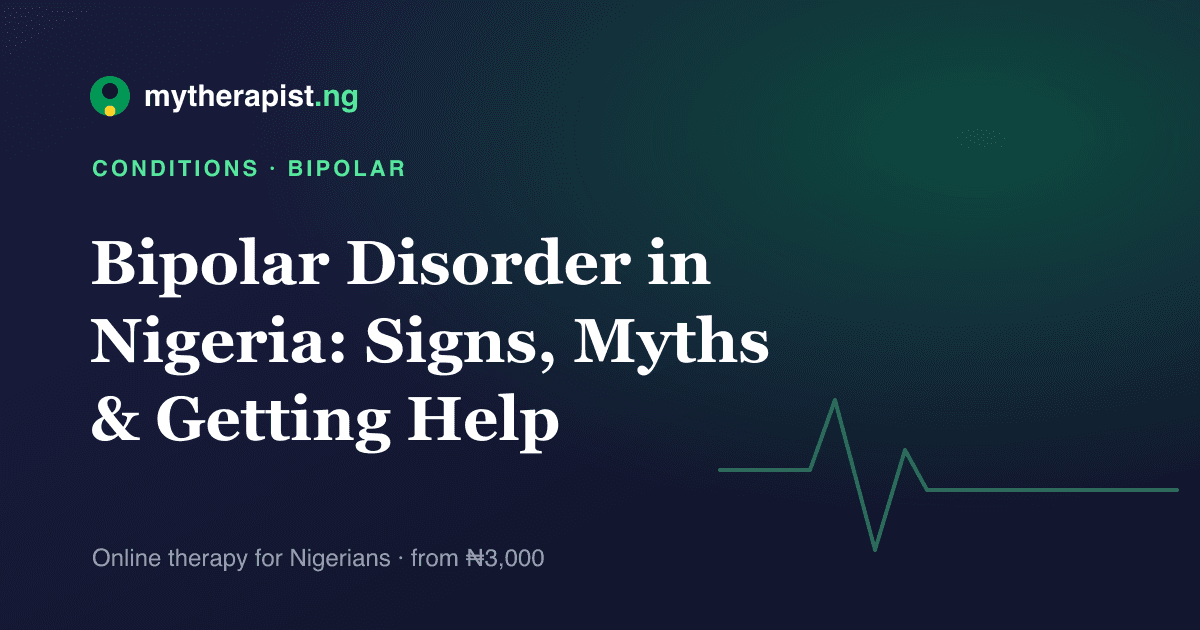 A heartbeat-style line representing mood shifts in bipolar disorder — Mytherapist.ng
