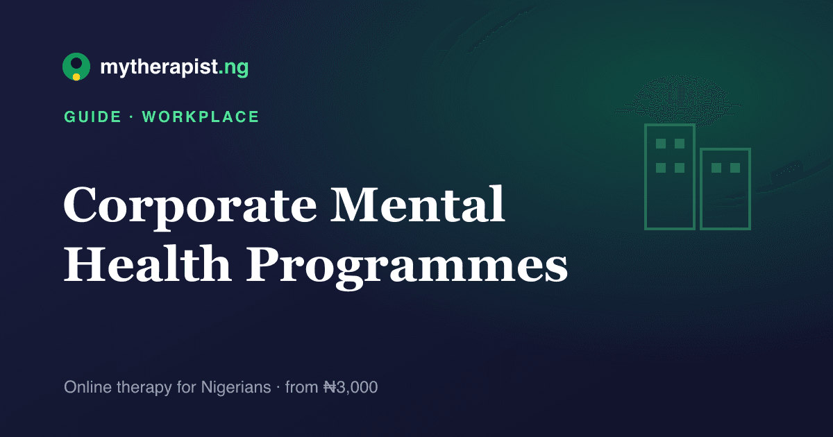 An illustration representing corporate mental health programmes — Mytherapist.ng