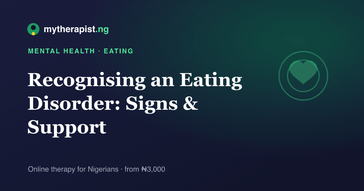 A gentle plate-and-heart illustration representing eating disorder support — Mytherapist.ng